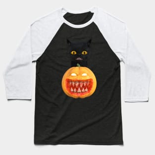 Moshi Kitten Evil Jack O'Latern Baseball T-Shirt